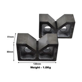 Premium 5" Cast Iron V Block Set for Precision Milling